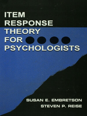 cover image of Item Response Theory for Psychologists